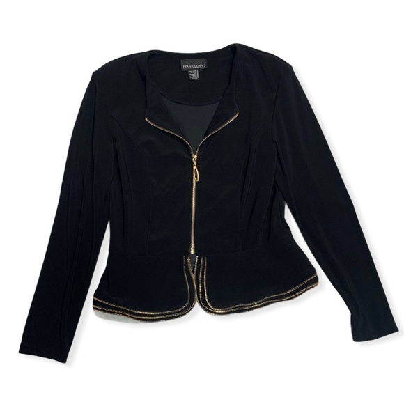 FRANK LYMAN black zipper trim blazer jacket - Picture 5 of 6